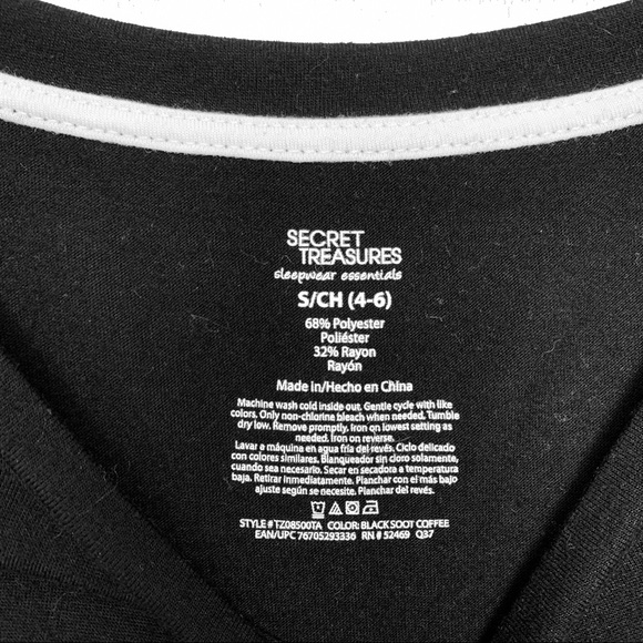 Secret Treasures Coffee & Shopping Sleepwear Top - Picture 4 of 8